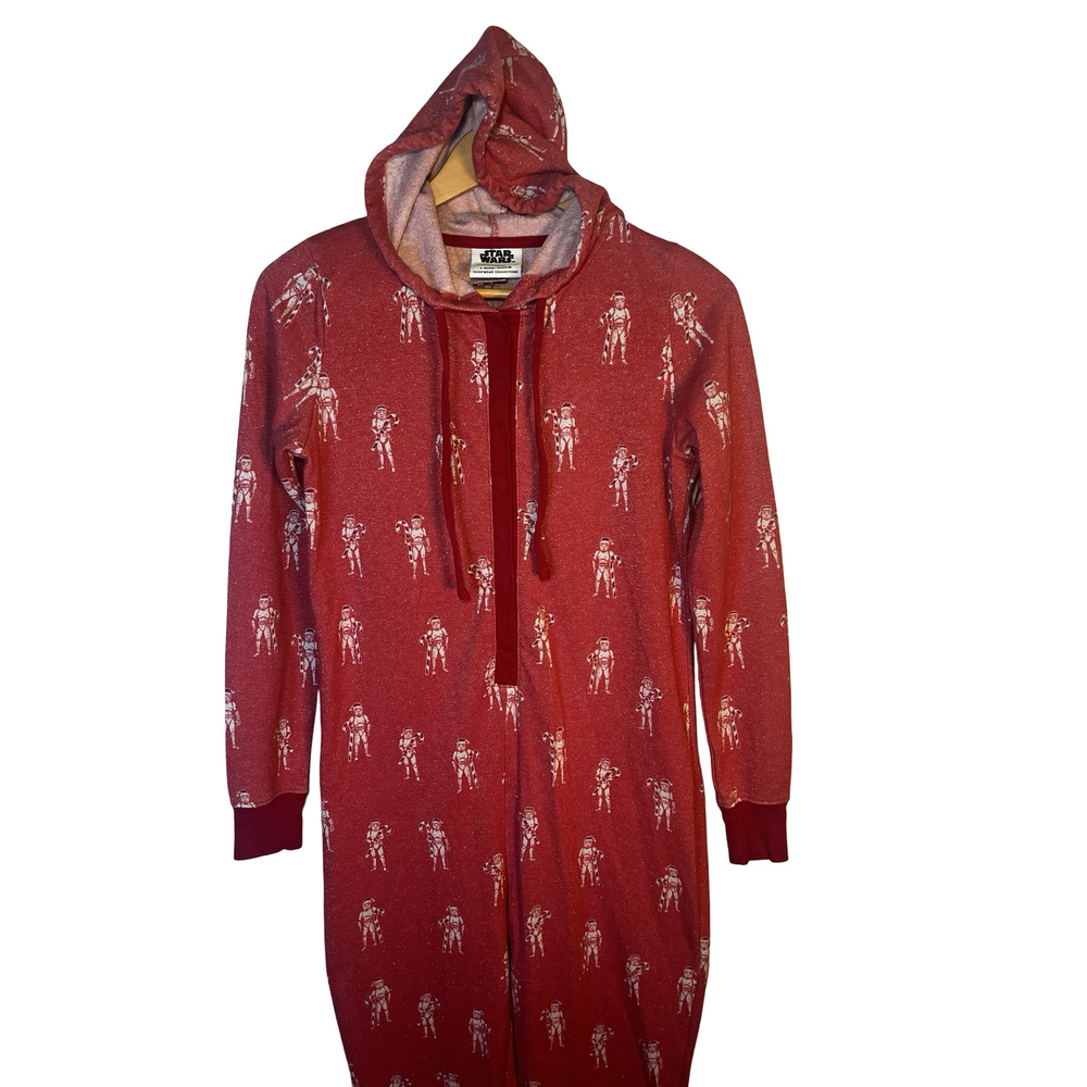 Star Wars One-piece Pajamas Womens Small Hooded Stormtrooper Christmas PJ's - Picture 3 of 13